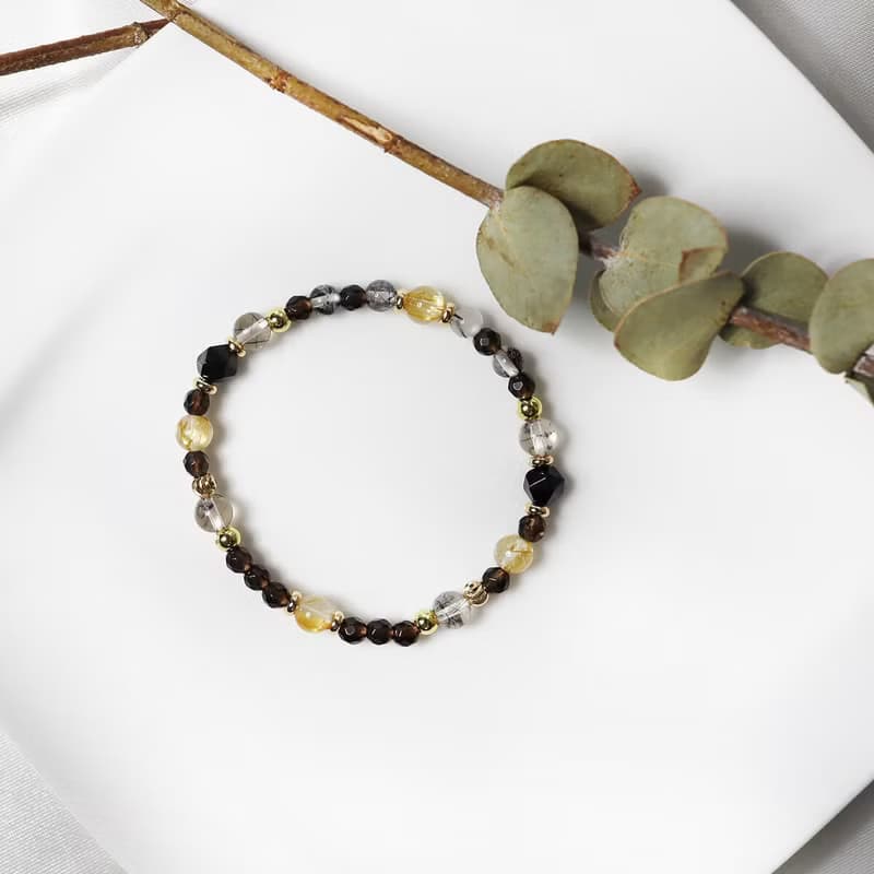 晨曦絮語 | A51鈦晶黑髮晶黑瑪瑙水晶手鍊