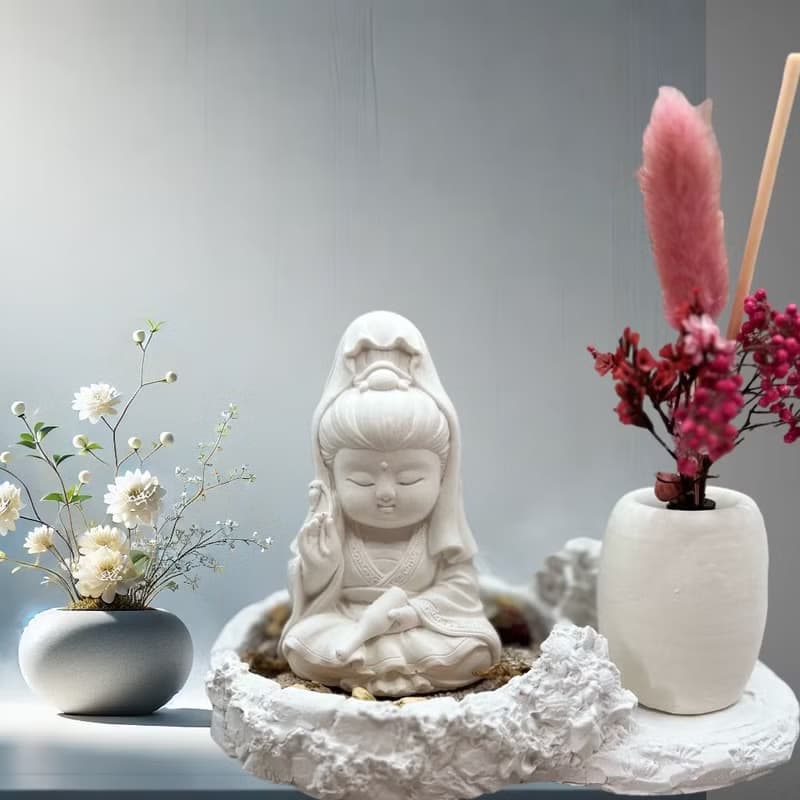 淨念吉祥公仔之寶瓶觀音 豪華田園套組 藝術香氛擴香 居家香氛