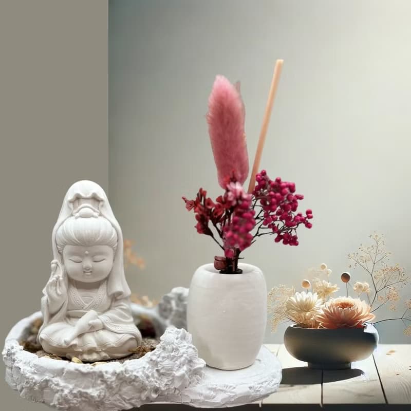 淨念吉祥公仔之寶瓶觀音 豪華田園套組 藝術香氛擴香 居家香氛