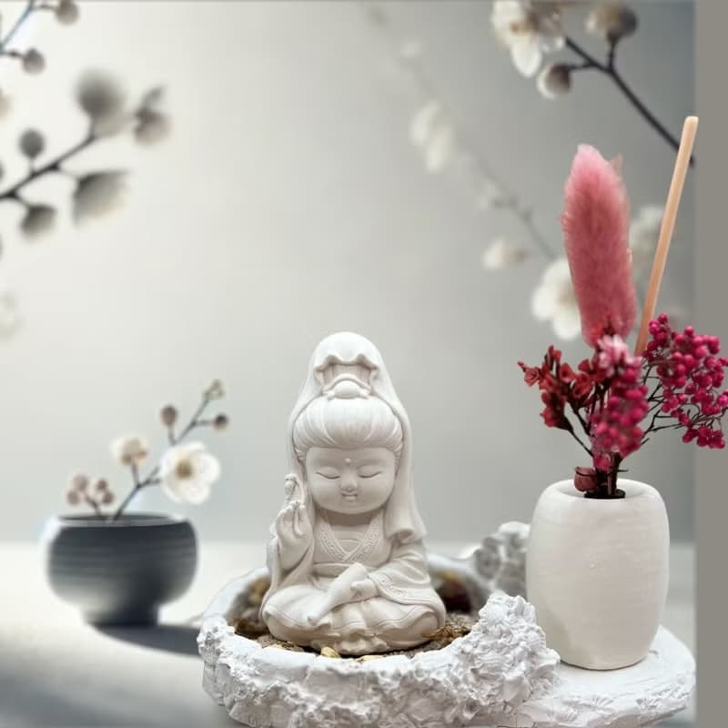 淨念吉祥公仔之寶瓶觀音 豪華田園套組 藝術香氛擴香 居家香氛