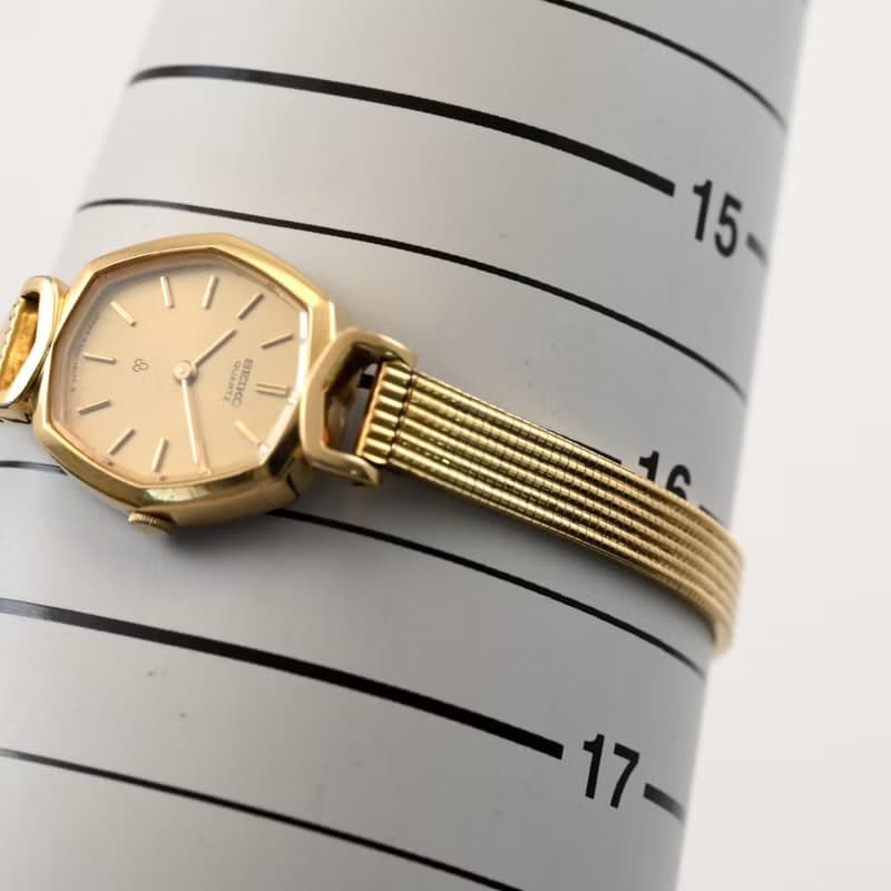 ヴィンテージ SEIKO オクタゴン 20mm ゴールド 文字盤 ステンレス レディース クォーツ 腕時計 手錶 古董錶  日本直送