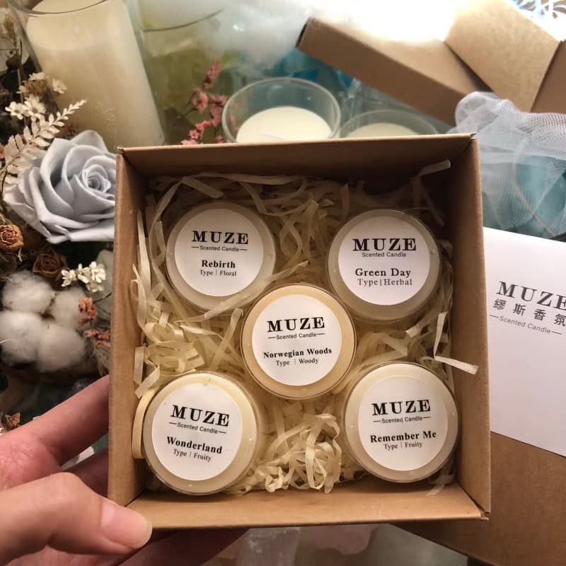 【交換禮物推薦】手工香氛蠟燭 茶蠟蠟燭15g 五入優惠禮盒組