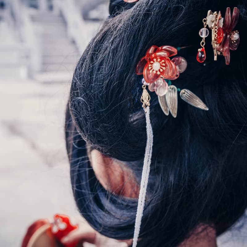 重華髮釵(紅+金粉款)-共六色