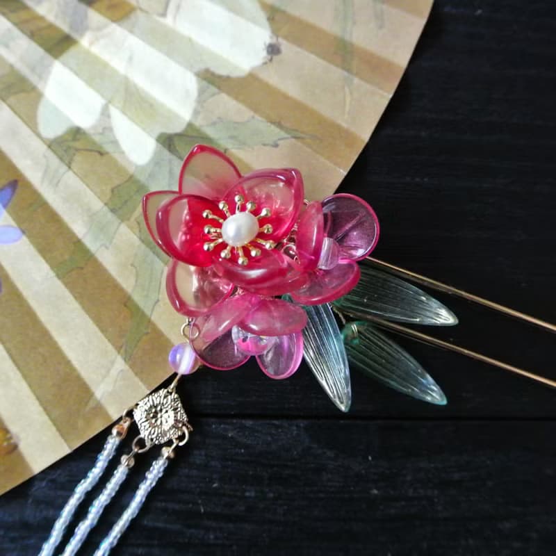 重華髮釵(紅+金粉款)-共六色