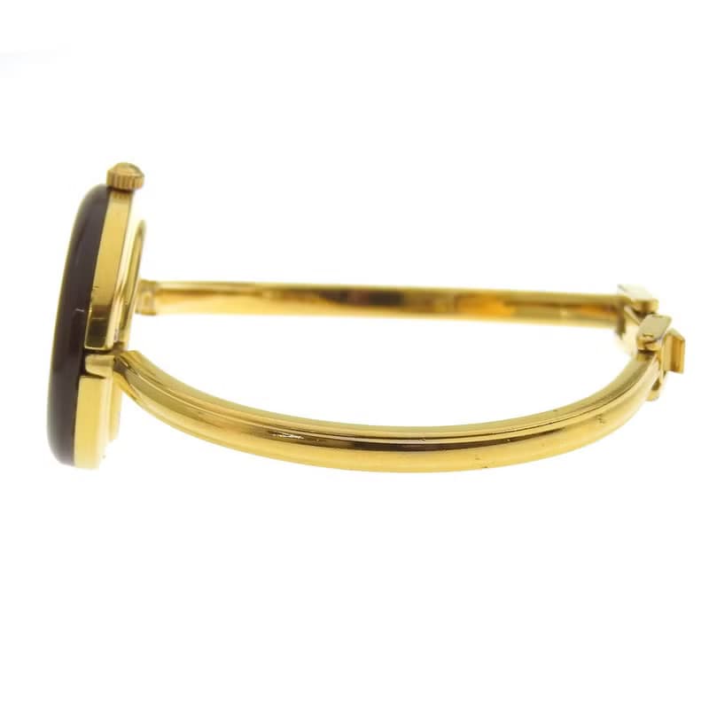 【日本直送】グッチ GUCCI チェンジベゼル 腕時計 11/12.2 金メッキ クオーツ アナログ表示 白文字盤 レディース【中古】