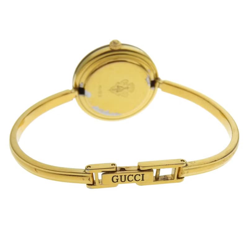 【日本直送】グッチ GUCCI チェンジベゼル 腕時計 11/12.2 金メッキ クオーツ アナログ表示 白文字盤 レディース【中古】