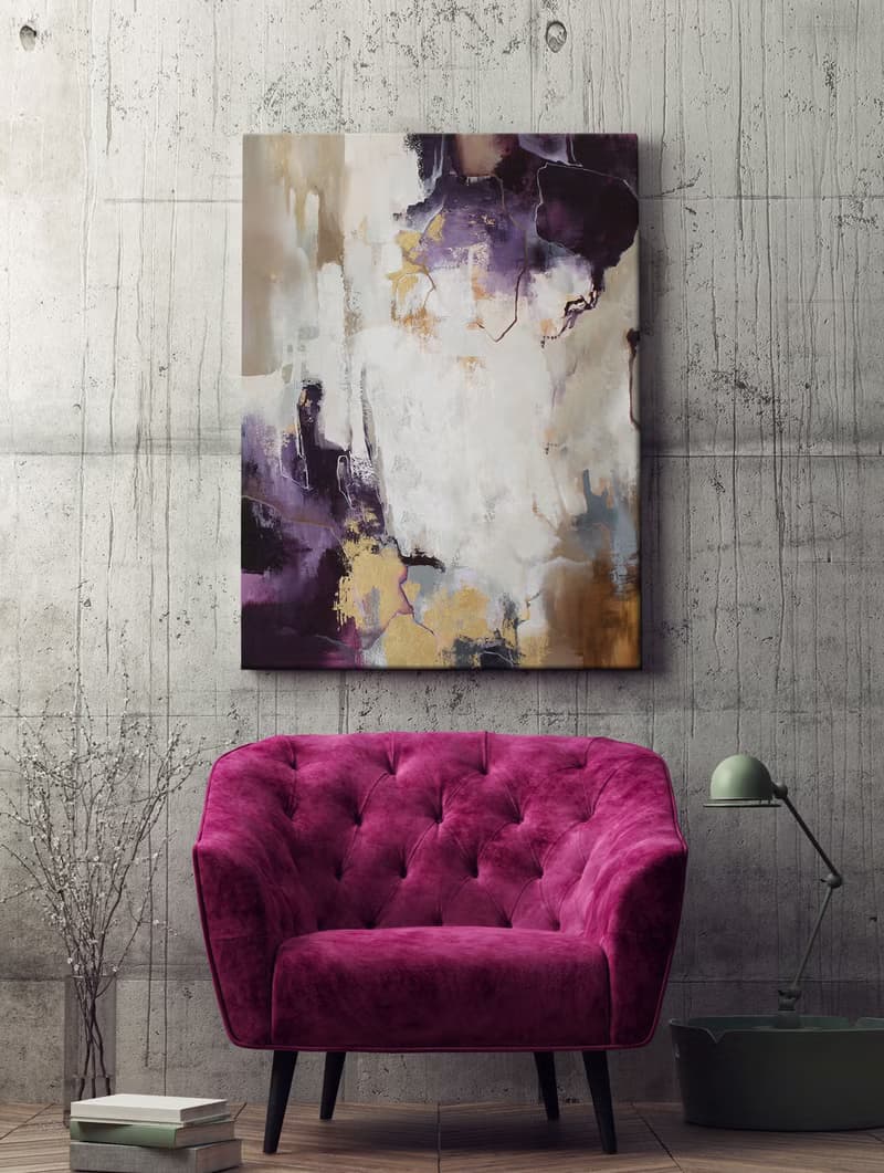 Violet Gold Painting | Violet Gold Abstract | Violet Gold Wall Art | Bloom