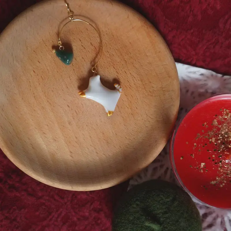 teatime  單只佩戴的聖誕節貓咪   X'mas 限定 耳環耳夾