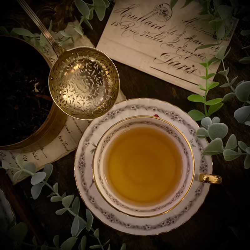 法國百年路易16風格 純銀鍍金濾茶匙