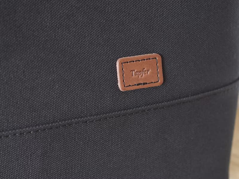 レザーハンドル帆布 トートバッグ A4横長 ブラック