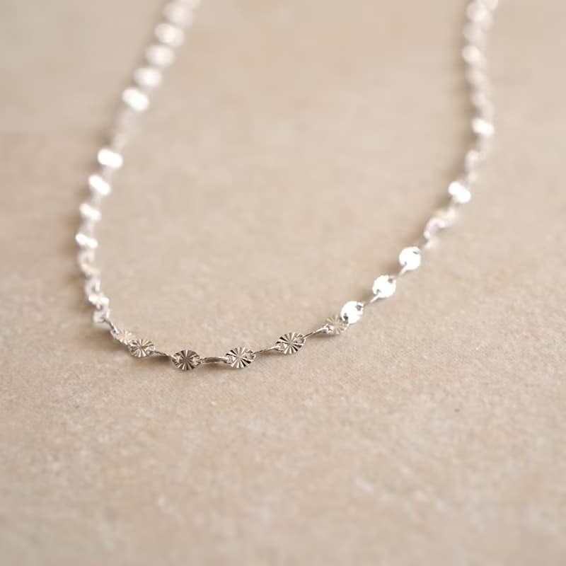 Silver925   ノッチオーバルチェーンロングネックレス