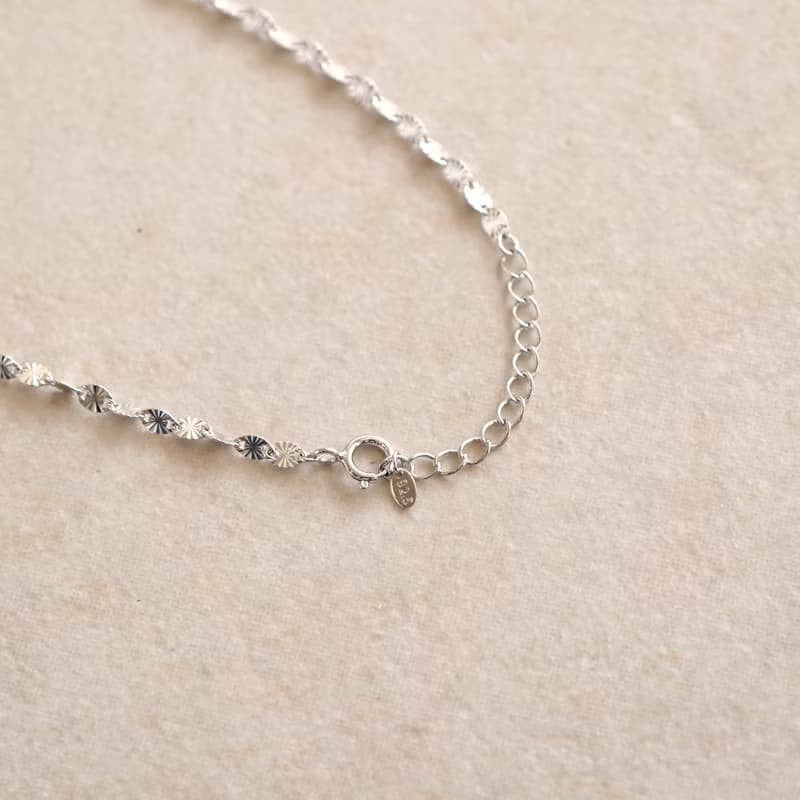 Silver925   ノッチオーバルチェーンロングネックレス