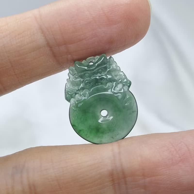 冰種危料深藍水飄花龍扣吊墜 | 天然A貨翡翠