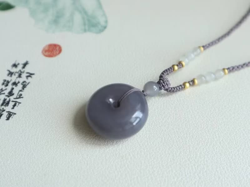 天然煙紫和田玉面包圈平安扣吊墜甜甜圈冰底煙紫料顏色均勻