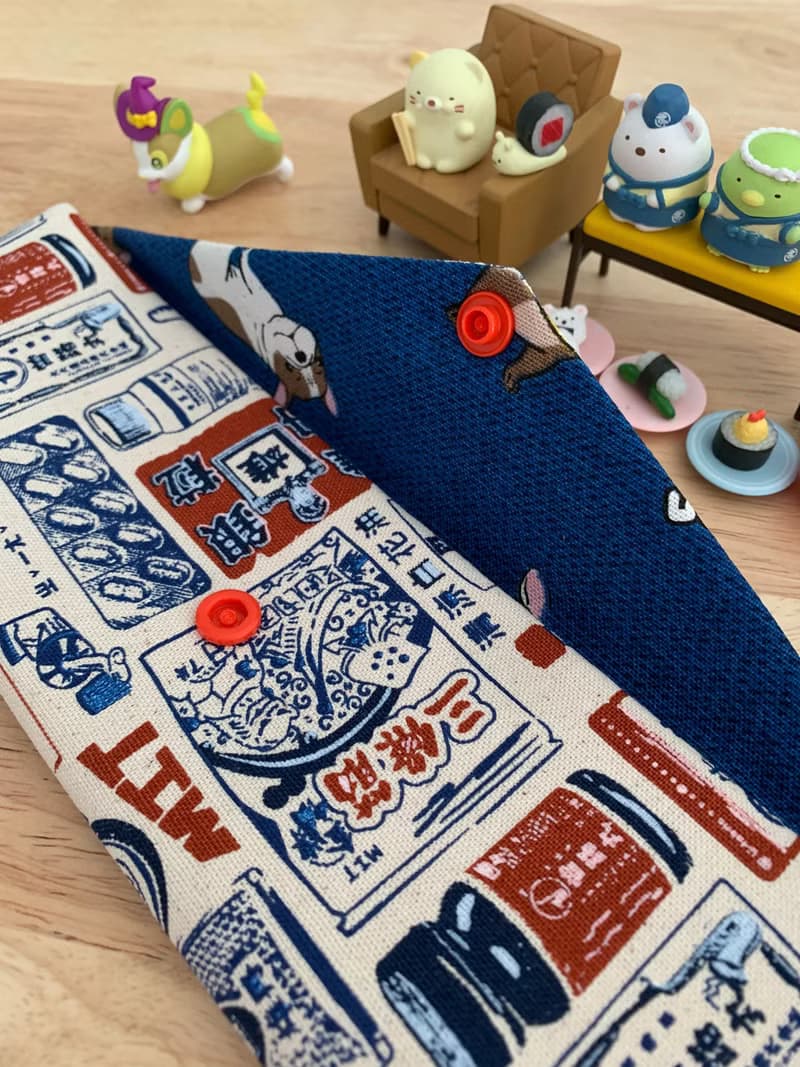 文青風環保純棉筷袋 兒時記趣 原胚白 日本 潮物 收納 手作餐具