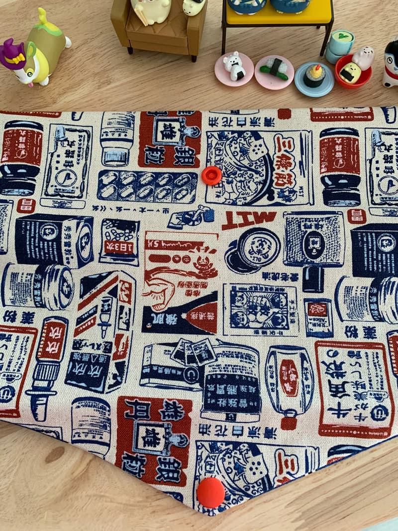 文青風環保純棉筷袋 兒時記趣 原胚白 日本 潮物 收納 手作餐具