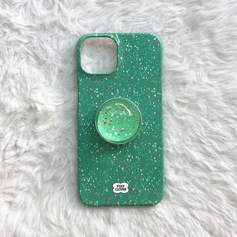 spotted hard iPhone Case (green)