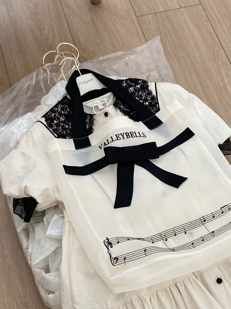 琴譜刺繡 洋娃娃和小熊跳舞  歐根紗單肩包