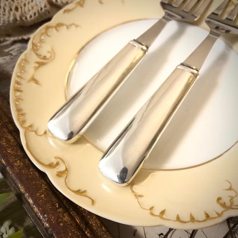 德國純銀柄可愛餐具二件組