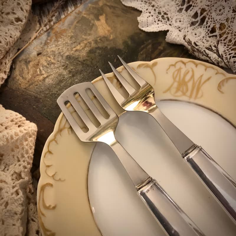 德國純銀柄可愛餐具二件組