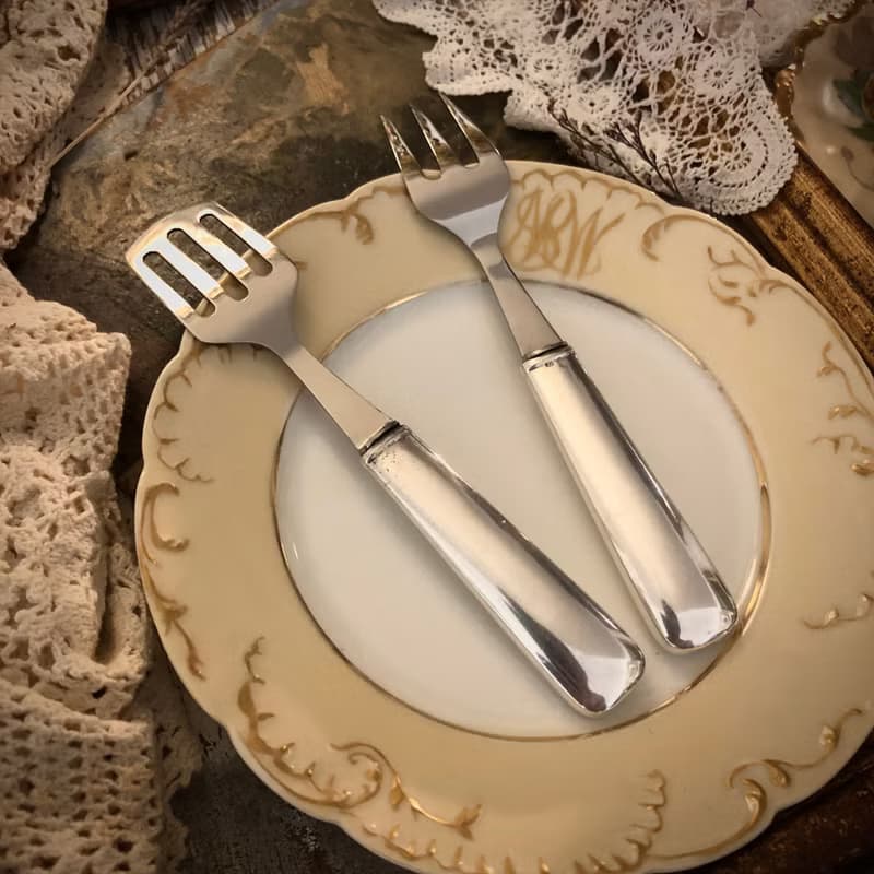 德國純銀柄可愛餐具二件組