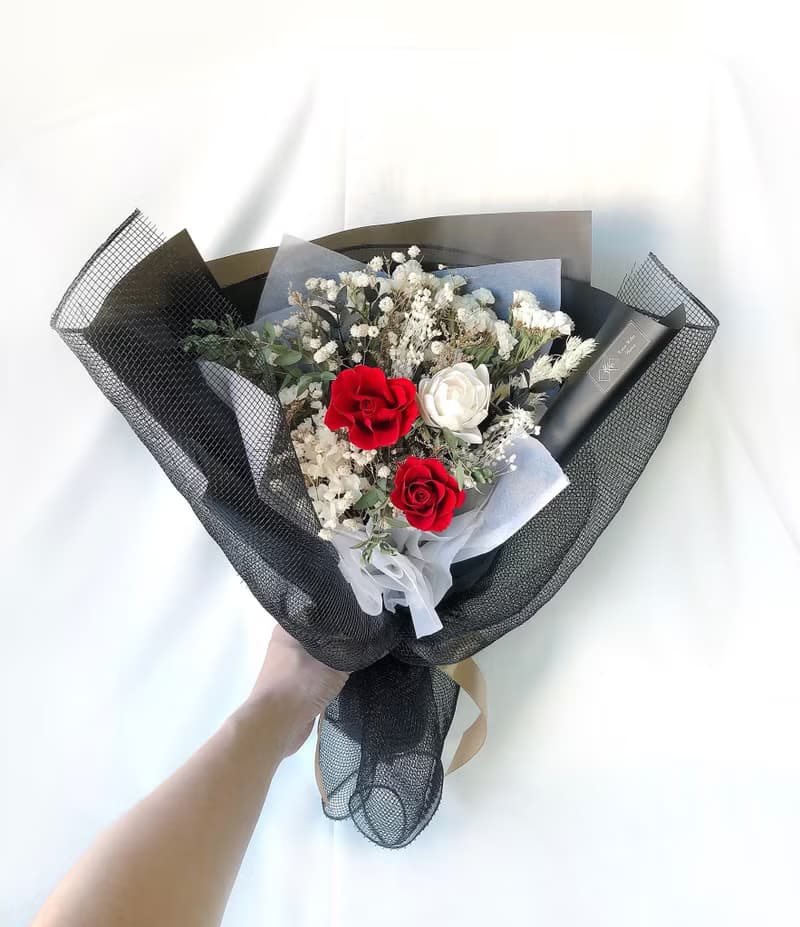 紅玫瑰永生花束 乾燥花束 進口日本大地永生玫瑰