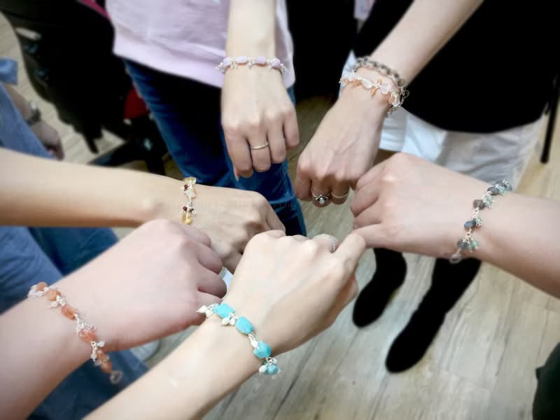 【體驗】【中山區 金屬線編織】天然石手鍊/ 寶石自選  / 1人成班