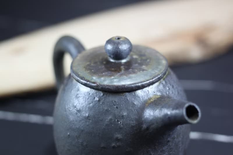 【母親節禮物】200ml 柴燒天目釉 手拉坯茶壺 名家葉敏祥手作