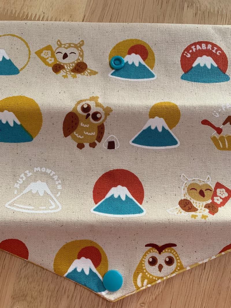文青風環保純棉筷袋 抱福貓頭鷹 原胚米白  日本 潮物 收納 手作