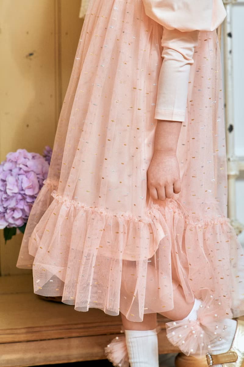 Girl ribbon tulle dress