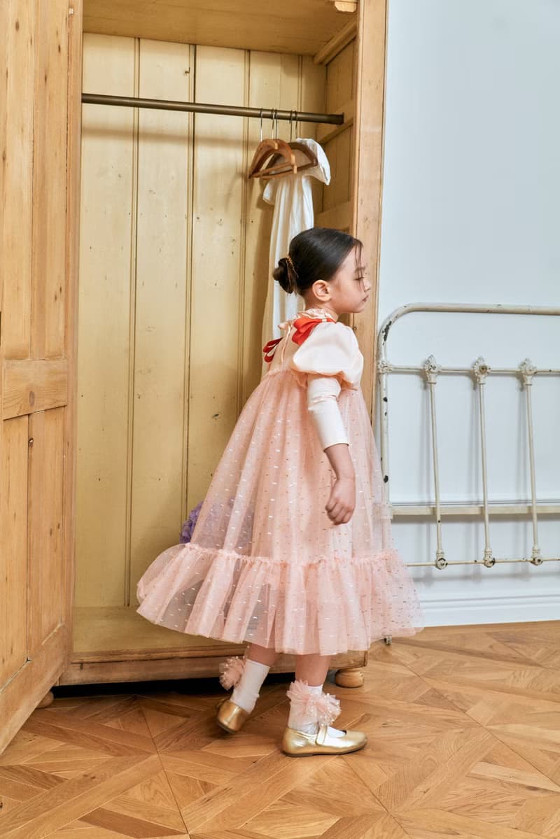 Girl ribbon tulle dress