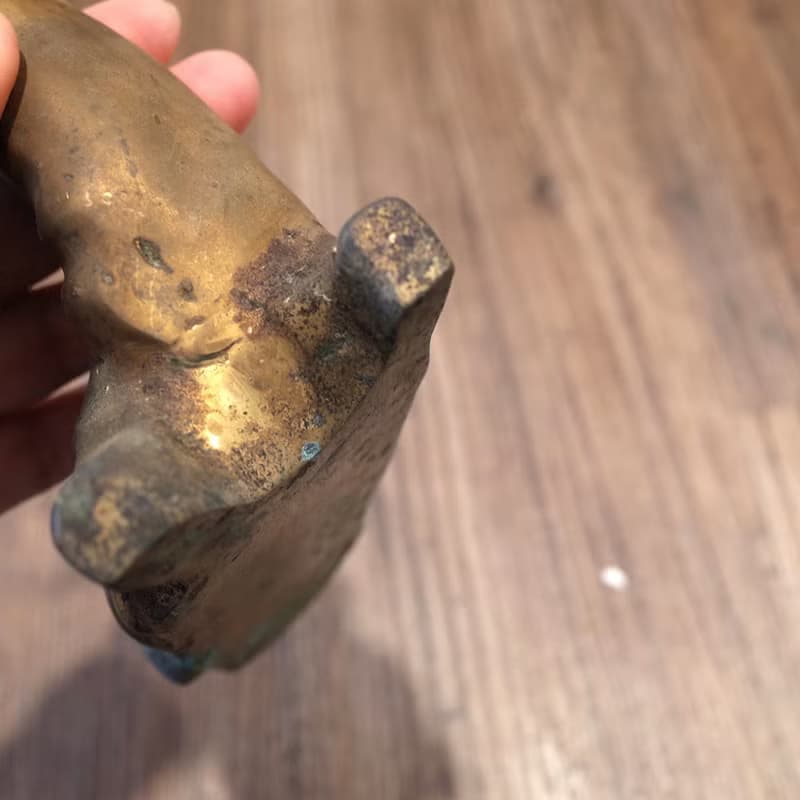 日本老件.實心銅鹿擺件.梅花鹿銅雕擺飾品.鹿角造型優美