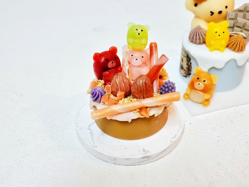 【小熊蛋糕-栗子蒙布朗】蠟燭蛋糕 材料包 附影片教學 香氛蠟燭