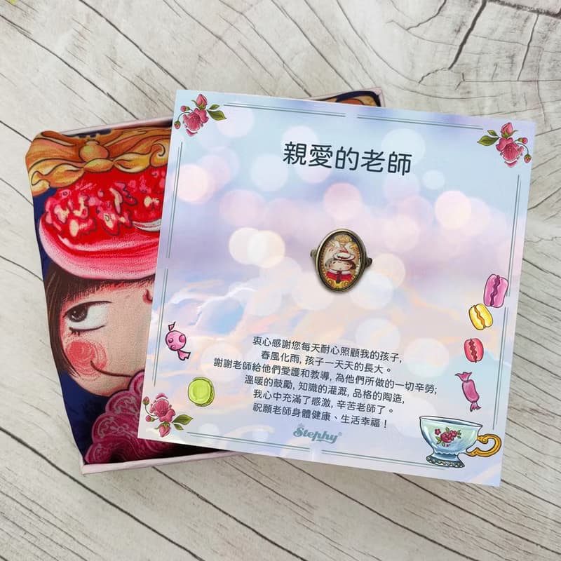 【感謝老師禮物】畢業季限定- 絲巾加手作絲巾扣禮盒