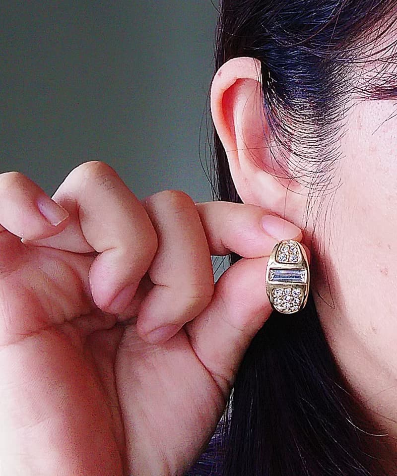 Vintage Jewelry 西洋古董飾品 SWAROVSKI 都會 針式耳環