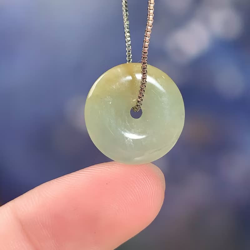 【願‧平安】冰種黃翡翡翠平安扣吊飾 | 天然緬甸玉翡翠A貨 |送禮