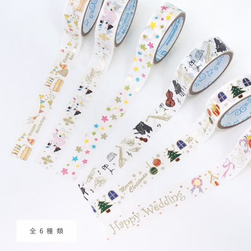 padou Foil-stamped Craft Tape W1.5cm×L3m Stationery Gift Wrapping Party Cute
