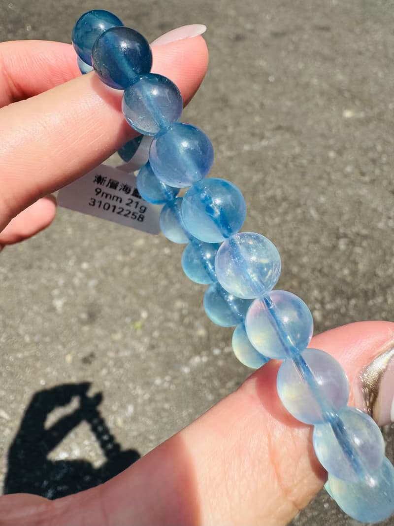 小精品星耀銀河閃亮漸層海洋星光海藍寶9mm21g釋放壓力舒緩情緒
