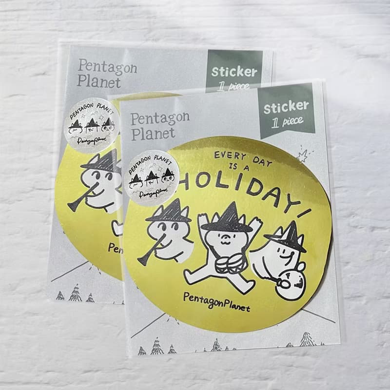 閃亮亮假期 大貼紙 2入  行李箱貼紙 造型貼紙 /五角星球
