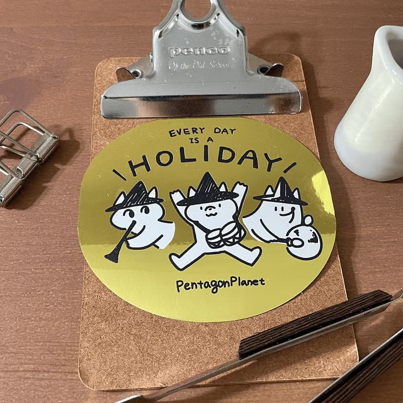 閃亮亮假期 大貼紙 2入  行李箱貼紙 造型貼紙 /五角星球