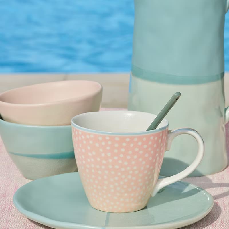 丹麥GreenGate Dot peach 馬克杯