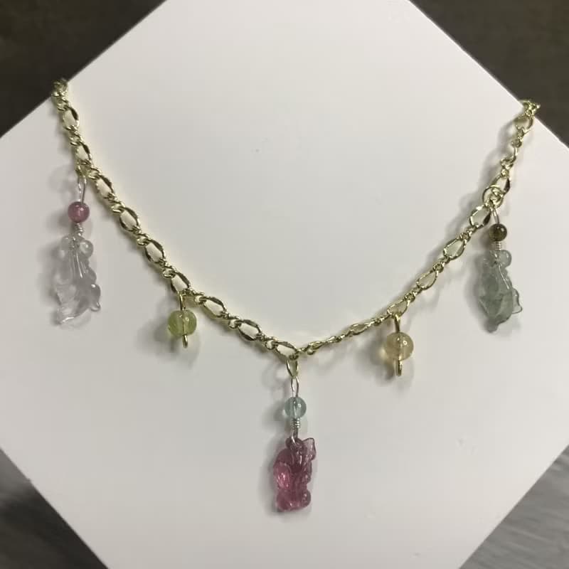 招財旺夫水晶I碧璽電氣石Tourmaline14K手鏈I糖果魚魚I情人節禮物