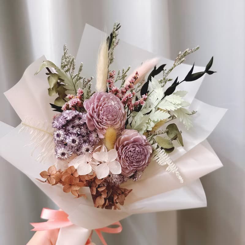 乾燥花束(大)。情人節花束。生日花束。求婚花束。畢業花束