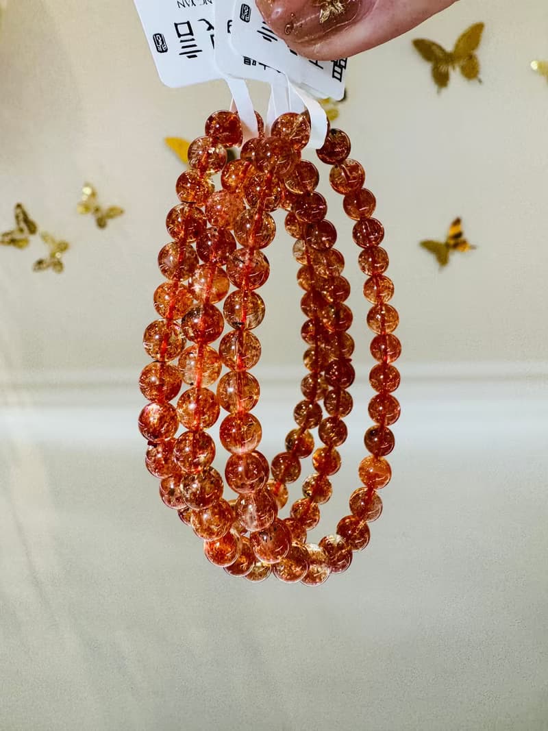 A精品高冰爆閃金太陽太陽石5.8-6mm水晶化太歲事業財富正能量避邪