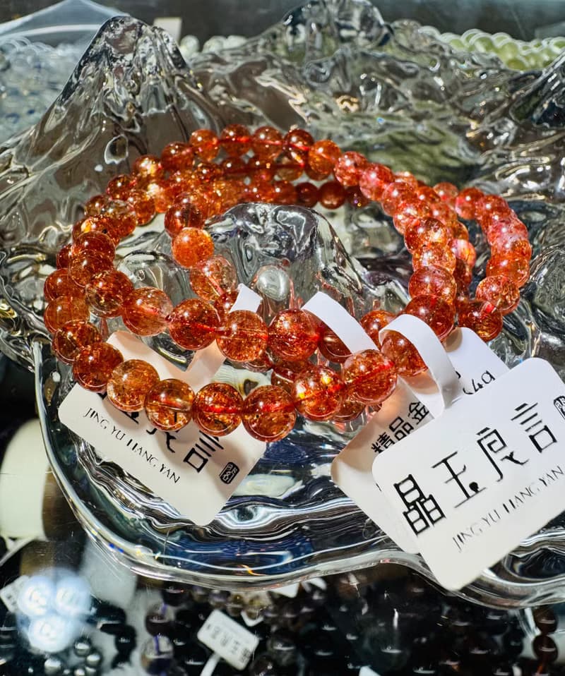 A精品高冰爆閃金太陽太陽石5.8-6mm水晶化太歲事業財富正能量避邪