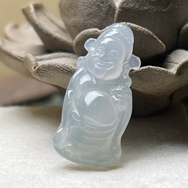 冰種翡翠財神爺 | 天然緬甸玉A貨翡翠 | 送禮