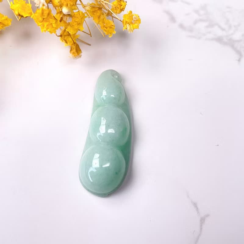 【連中三元】飄綠翡翠福豆項鍊 | 天然緬甸玉翡翠A貨 | 送禮