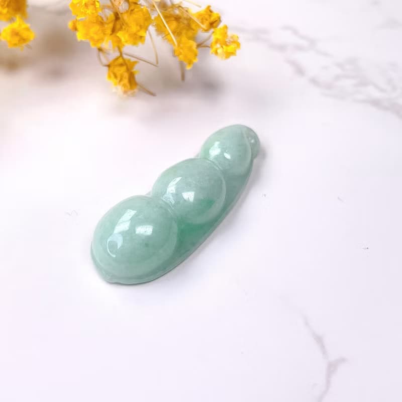 【連中三元】飄綠翡翠福豆項鍊 | 天然緬甸玉翡翠A貨 | 送禮
