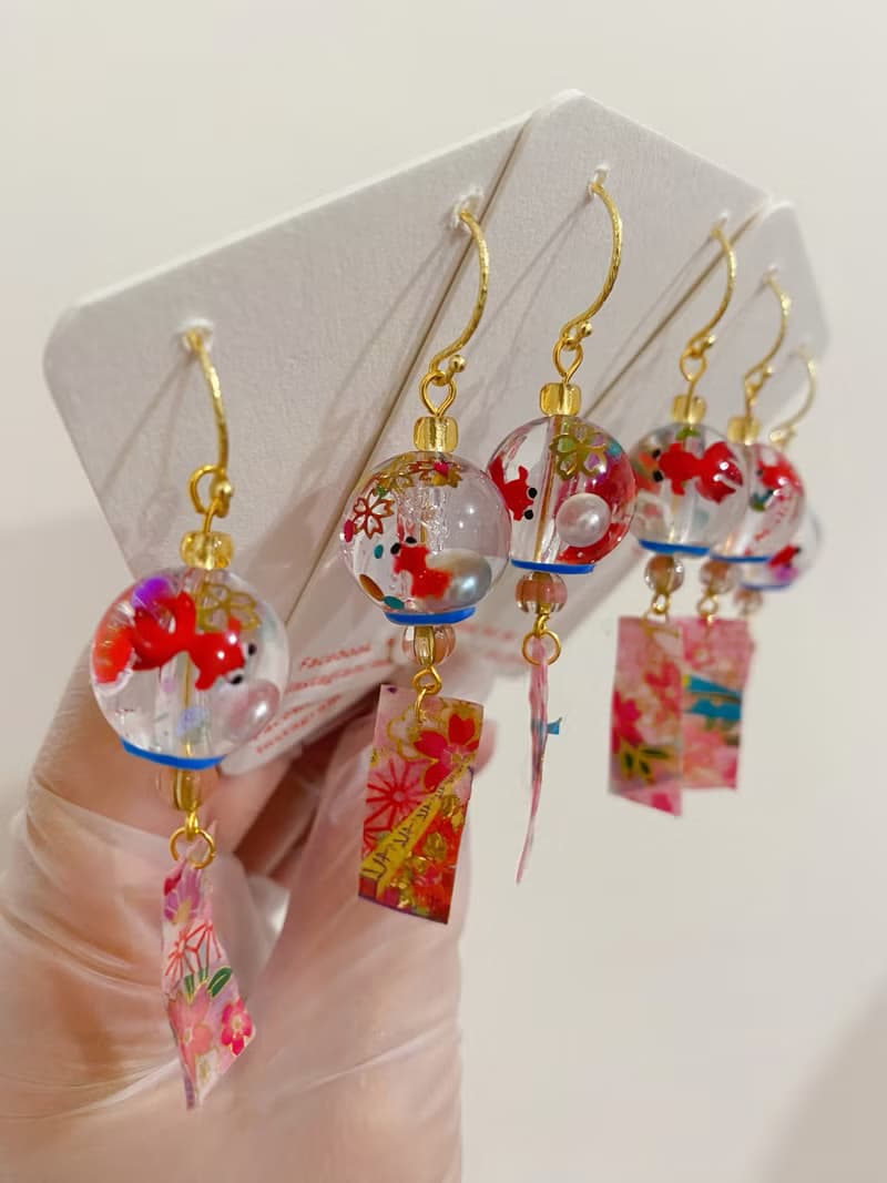 大金魚風鈴 .耳鈎.耳夾