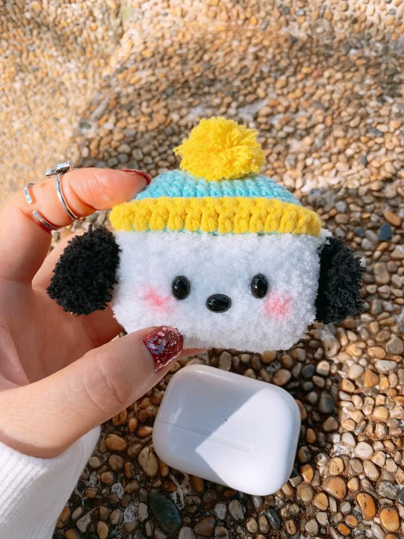 手工原創可愛小狗女生禮物耳機套鉤織耳機套蘋果無線耳機AirPods
